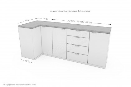 Siena von Rietberger - Sideboard mit Türen & Schubästen weiß/ Eiche