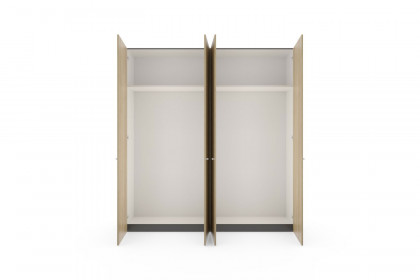 Longline von JUTZLER - Schrank 4-türig ca. 40 cm tief schwarz - Eiche natur