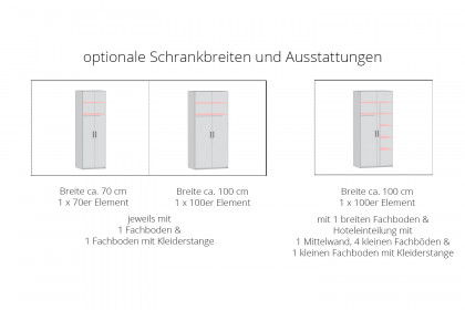 Meran von Schösswender - Schrank ca. 70 cm breit Burguesa Eiche