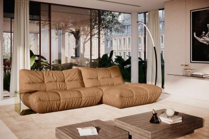 Passion-LE25 von designwerk - Ecksofa rechts camel