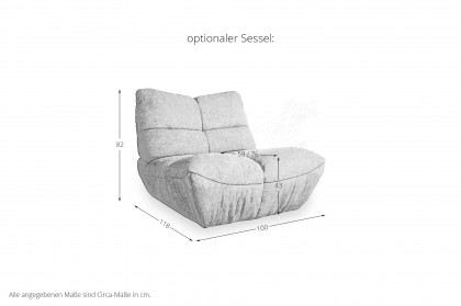 Passion-LE25 von designwerk - Sofalandschaft rechts argento