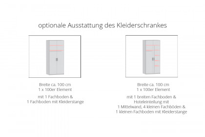 Meran von Schösswender - Schrank mit Garderobe ca. 160 cm breit
