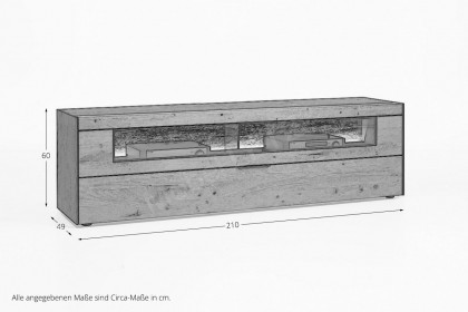 Yoris von SCHÖNER WOHNEN - Lowboard Kerneiche Umato mit Glasausschnitt