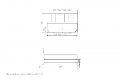 Pronto von Hasena - Boxspringbett Ambra in Steel