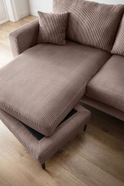 Eliza von Benformato - Ecksofa Variante links grau-braun