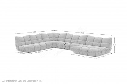 Passion-LE25 von designwerk - Sofalandschaft links argento