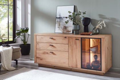 Malaga von IDEAL Möbel - Sideboard Eiche Artisan mit sandgestrahlter Rückwand
