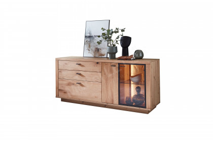 Malaga von IDEAL Möbel - Sideboard Eiche Artisan mit sandgestrahlter Rückwand