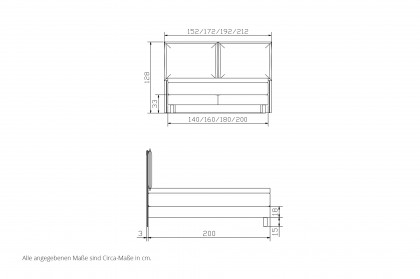 Pronto von Hasena - Boxspringbett Bonita in Lightgrey