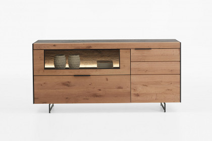 Yoris von SCHÖNER WOHNEN - Sideboard Kerneiche Umato mit Glasausschnitt