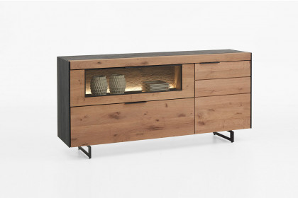 Yoris von SCHÖNER WOHNEN - Sideboard Kerneiche Umato mit Glasausschnitt