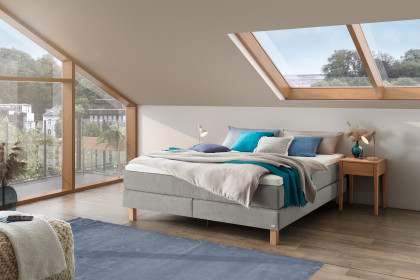 Pronto von Hasena - Boxspringbett Carlota in Lightgrey