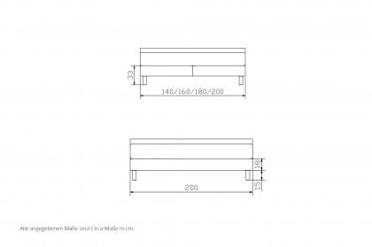 Pronto von Hasena - Boxspringbett Carlota in Lightgrey