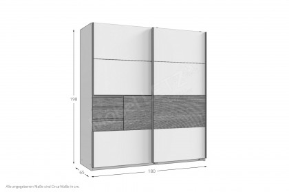 Bremen von Wimex - Schwebetürenschrank weiß/ Multiplex