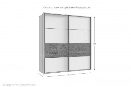 Bremen von Wimex - Schwebetürenschrank weiß/ Multiplex