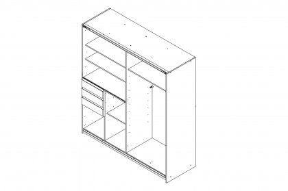 Bremen von Wimex - Schwebetürenschrank weiß/ Multiplex