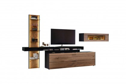 Yoris von SCHÖNER WOHNEN - Wohnwand V20 Kerneiche Umato/ Eiche anthrazit