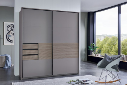 Bremen von Wimex - Schwebetürenschrank saharagrau mit Multiplex