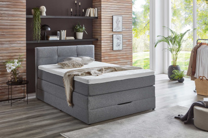 Krems-BX2640 von Sun Garden - Boxspringbett mit Bettkasten silber