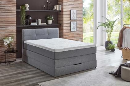 Krems-BX2640 von Sun Garden - Boxspringbett mit Bettkasten silber