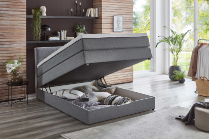 Krems-BX2640 von Sun Garden - Boxspringbett mit Bettkasten silber