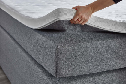 Krems-BX2640 von Sun Garden - Boxspringbett mit Bettkasten silber
