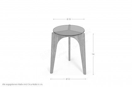 V/lacera living von Voglauer - Beistelltisch Wildeiche mit Parsolglas