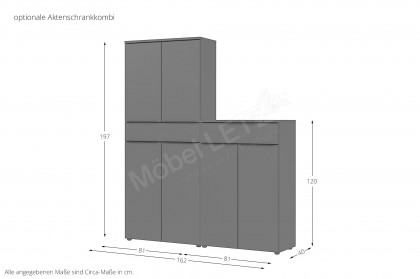 Mailand von Germania - Schreibtisch graphit, höhenverstellbar