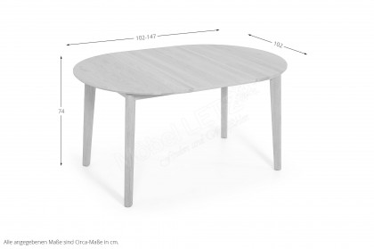 120 Dining Table von Skovby - Esstisch aus Eiche massiv, weiß geölt