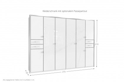 Danzig von Wimex - Kleiderschrank mit 4 Glastüren weiß