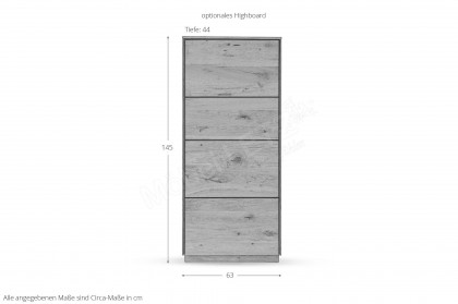 St. Gallen von TPT Möbel - Highboard Wildeiche natur geölt