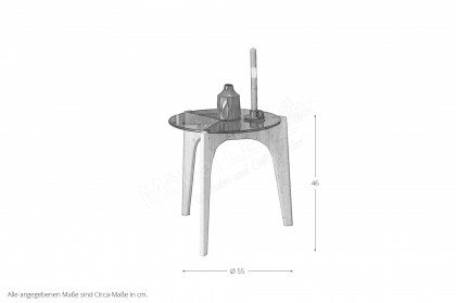 V/lacera living von Voglauer - Beistelltisch aus Wildeiche/ Parsolglas