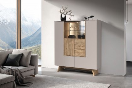 V/lacera living von Voglauer - Highboard Wildeiche mit Lack in Taupe