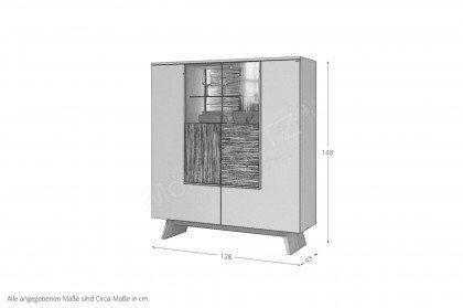 V/lacera living von Voglauer - Highboard Wildeiche mit Lack in Taupe