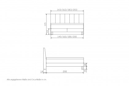 Pronto von Hasena - Boxspringbett Donna in Steel