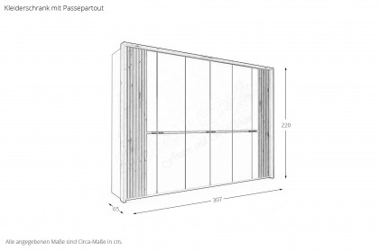 MR Isabelle von Musterring - Schrank mit Passepartout ca. 307 cm breit
