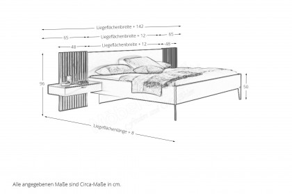 Plan von Thielemeyer - Doppelbett fango mit Lack-Aufsatz, Nakos & Paneelen