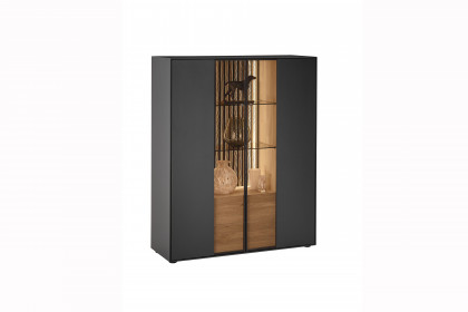 Selino von Hartmann - Highboard Kerneiche natur/ Birke anthrazit 
