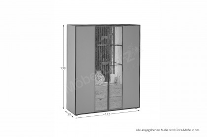 Selino von Hartmann - Highboard Kerneiche natur/ Birke anthrazit 