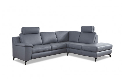 Prisma 1 von Polsteria - Ecksofa rechts graublau