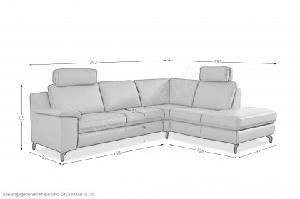 Prisma 1 von Polsteria - Ecksofa rechts graublau
