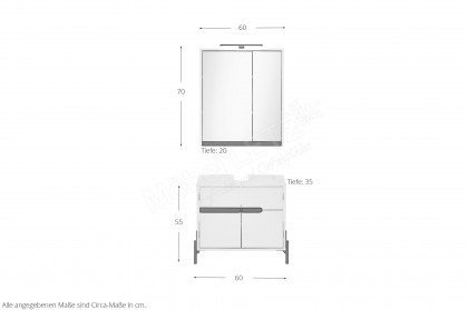 Avanto von BEGA - Badezimmerset in Hellgrau matt