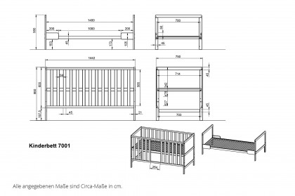 GW-Alkmaar von GERMANIA - Kinderbett inklusive Umbau-Set zum Juniorbett