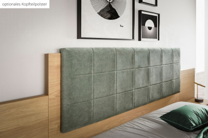Meran von Schösswender - Doppelbett mit Nischen Wildeiche Furnier