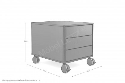 C6 von moll - Rollcontainer weiß mit Nussbaumfront