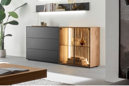 Selino von Hartmann - Sideboard Kerneiche natur/ Birke anthrazit 
