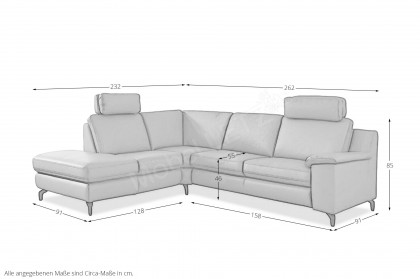 Prisma 1 von Polsteria - Ecksofa links graublau