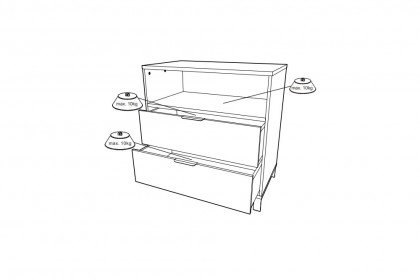 GW-Alkmaar von GERMANIA - Wickelkommode schmal kashmir mit 2 Schubladen