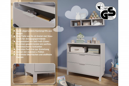 GW-Alkmaar von GERMANIA - Wickelkommode schmal kashmir mit 2 Schubladen