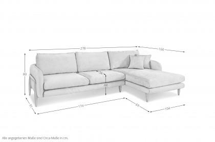 Apulia von Primavera Furniture - Polsterecke rechts ivory